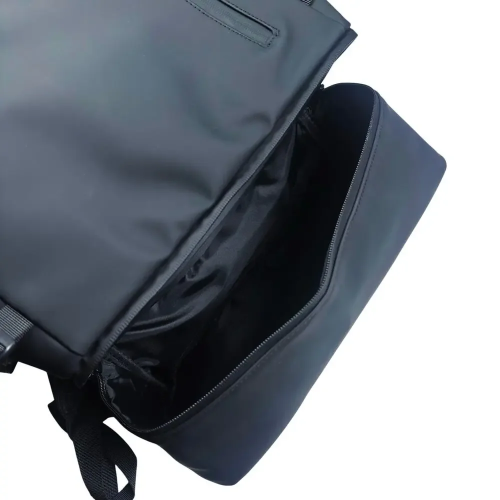 Duchamp London | Men | Black Rubberized Commuter Utility Travel Laptop Backpack